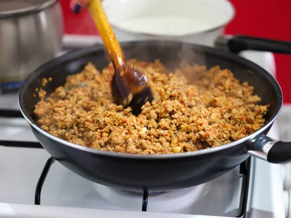 Rund- en varkensvlees gehakt — Stockfoto