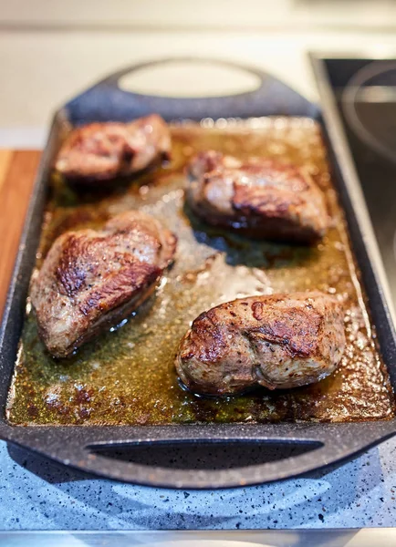 Grilled Baked Duck Breast Oven Tray — Stock Photo, Image