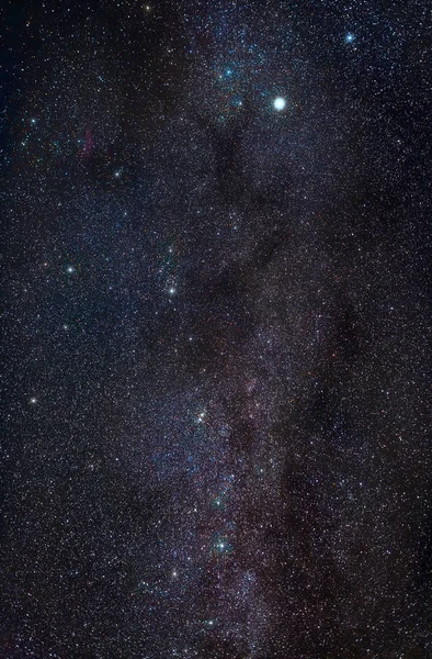 Gece Gökyüzünde Yıldızlar Samanyolu Parçası Ile — Stok fotoğraf