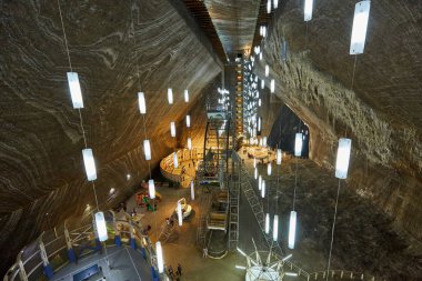 Turda, Romanya - 16 Aralık 2016: Turda iç benim tuz, saat açık