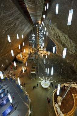 Turda, Romanya - 16 Aralık 2016: Turda iç benim tuz, saat açık