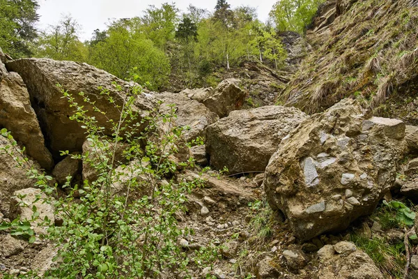 Landscape Avalanche Enormous Rocks Boulders — Stock Photo, Image