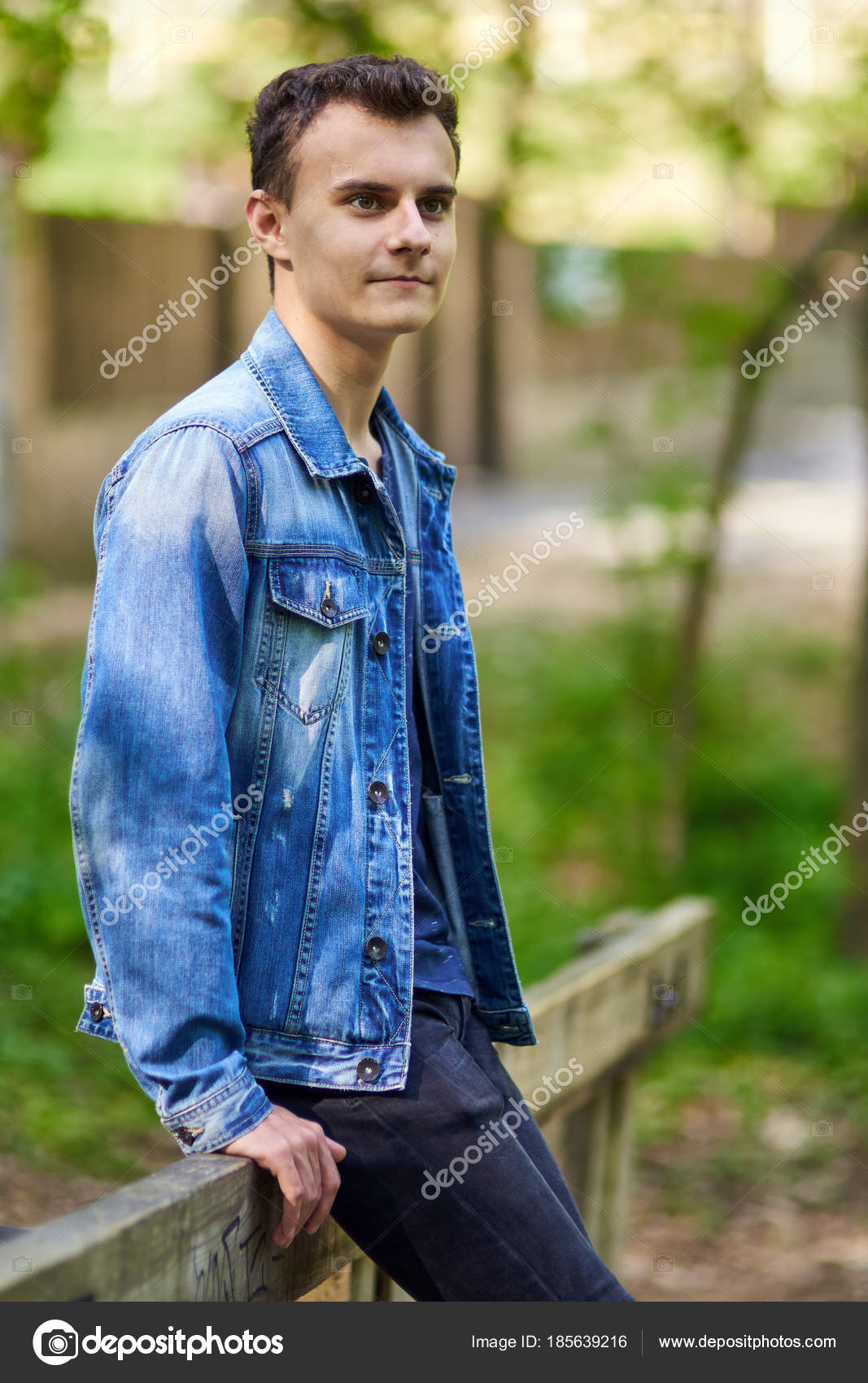 boy in denim jacket