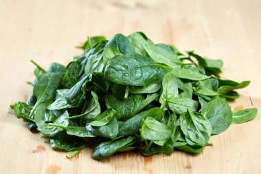 Bebek ıspanak closeup taze aldı ve yıkanmış