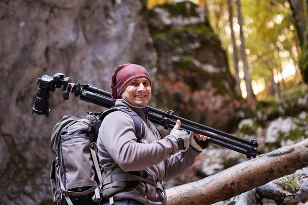 Nature Photographer Shooting Landscapes Canyon Stock Photo