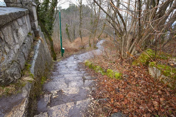 Paesaggio Con Vicolo Vuoto Attraverso Parco Montagna — Foto Stock