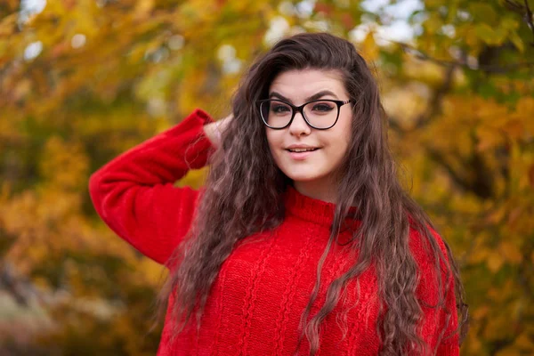 Seasonal Portrait Attractive Young Woman Outdoor — Stock Photo, Image