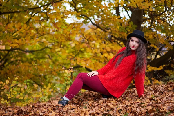 Portrait Saisonnier Une Jolie Jeune Femme Plein Air — Photo