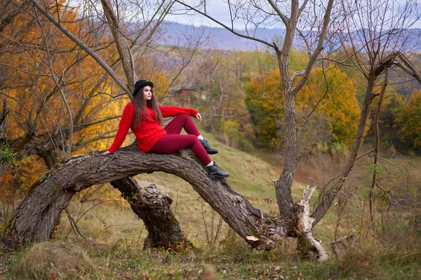 Portrait Saisonnier Une Jolie Jeune Femme Plein Air — Photo