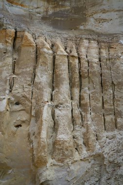 Romanya 'daki doğal parktaki tortulu kayalar, betonlar