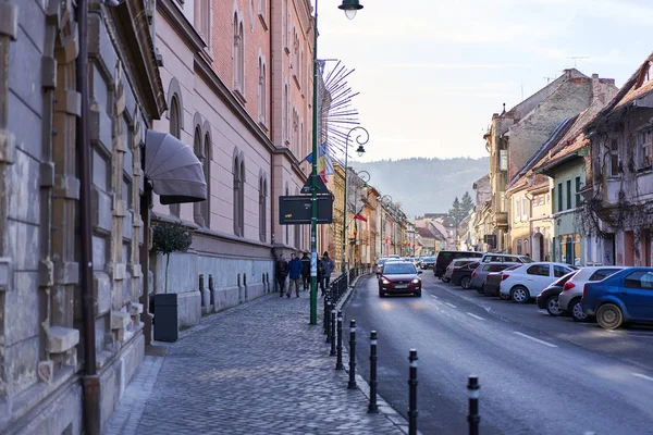 Brasov Romania Diciembre 2019 Vida Callejera Centro Histórico Ciudad Brasov —  Fotos de Stock