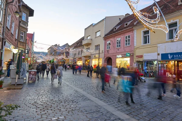 Brasov Romania December 15Th 2019 Street Life Old Center Brasov — Stock Photo, Image