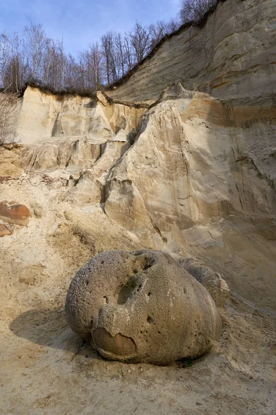 Sedimentární Skály Betonáže Přírodním Parku Rumunsku — Stock fotografie