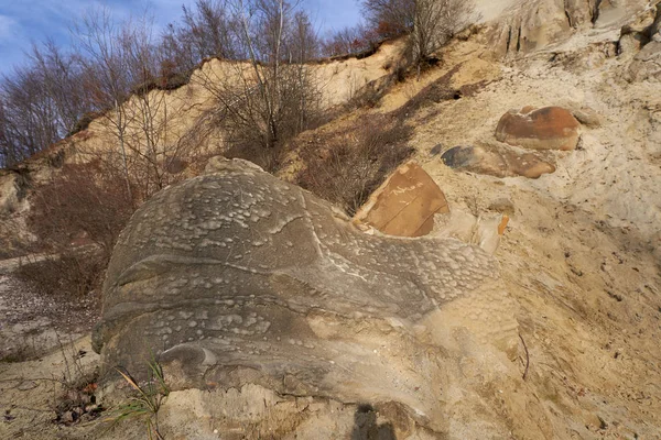 Sedimentární Skály Betonáže Přírodním Parku Rumunsku — Stock fotografie