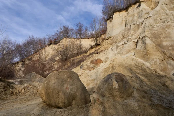 Sedimentární Skály Betonáže Přírodním Parku Rumunsku — Stock fotografie