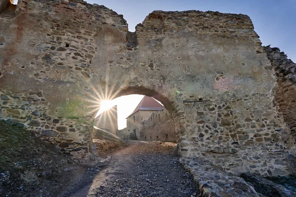 Fortaleza Medieval Estilo Gótico Com Paredes Pedra — Fotografia de Stock