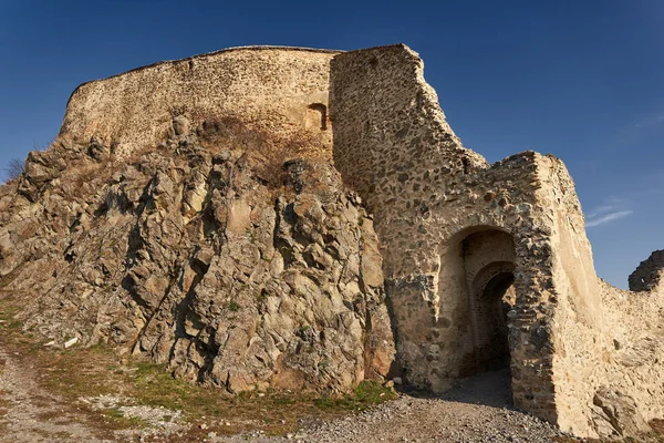 Medieval Fortress Gothic Style Stone Walls — 스톡 사진