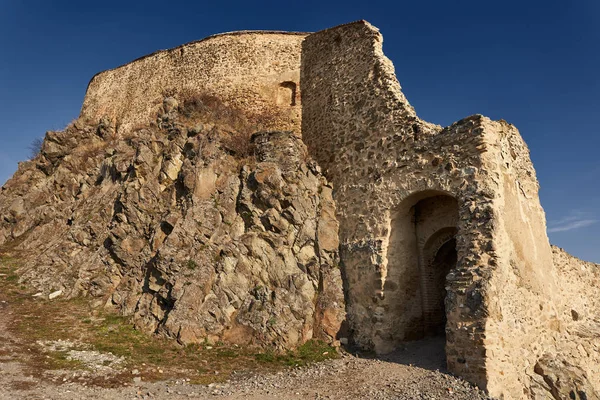 Fortaleza Medieval Estilo Gótico Com Paredes Pedra — Fotografia de Stock