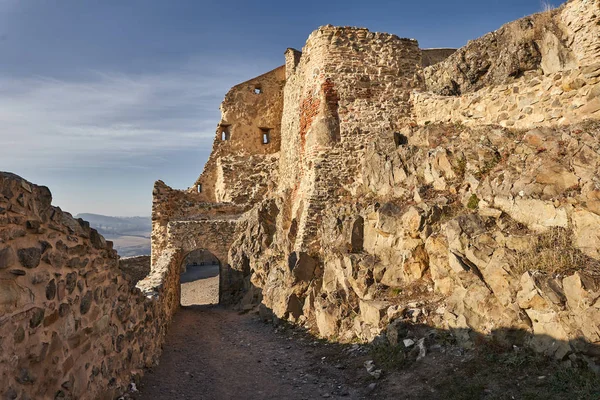 Forteresse Médiévale Style Gothique Avec Murs Pierre — Photo