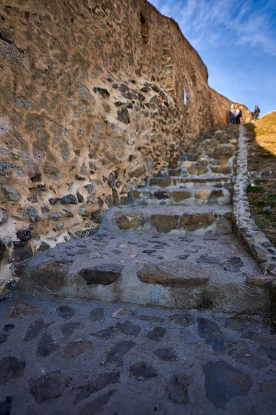 Fortaleza Medieval Estilo Gótico Com Paredes Pedra — Fotografia de Stock