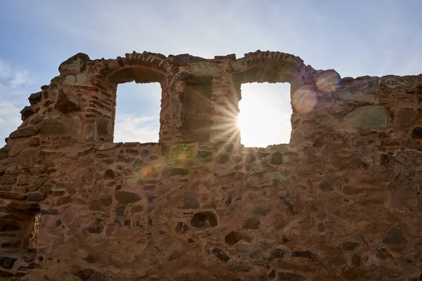 Ruínas Fortaleza Medieval Topo Colina — Fotografia de Stock