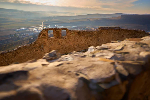 Medieval Fortress Ruins Hilltop — Stock Photo, Image