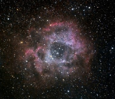 Rosette nebulası (NGC 2244) kişisel teleskopla çekildi