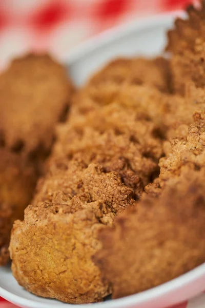 Biscoitos Digestivos Aveia Saudáveis Caseiros Uma Tigela — Fotografia de Stock