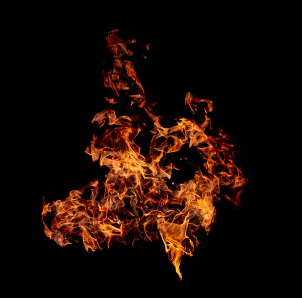 Flammendes Feuer Isoliert Auf Schwarzer Nützlicher Grafischer Ressource — Stockfoto