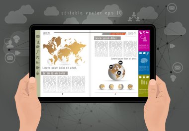 Elinde iş e-kitap ile tablet 