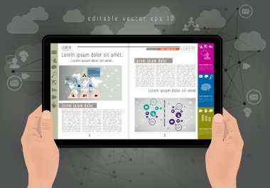 Elinde iş e-kitap ile tablet 