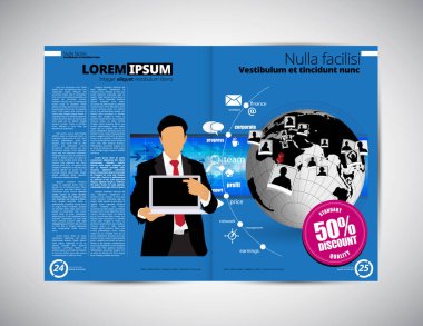 Düzen iş illüstrasyon ile dergi 