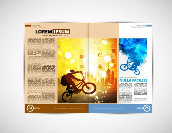 Layout magazine with business illustration — Stock Vector