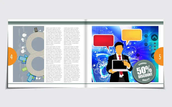 Revista de diseño con ilustración empresarial — Archivo Imágenes Vectoriales