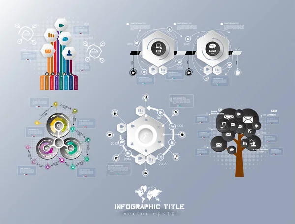 Illustrazione set infografico — Vettoriale Stock