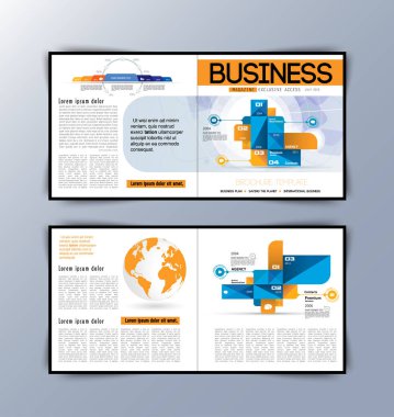 İş dergi düzeni infographics ile 