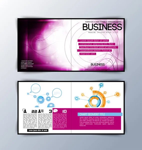 Layout business magazine con infografica — Vettoriale Stock