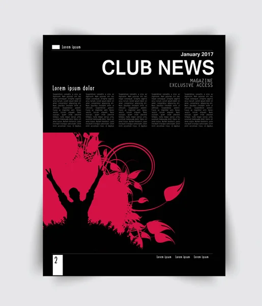 Layout-Design für Musikmagazin — Stockvektor