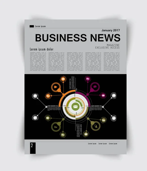 Diseño página de negocios para la revista — Vector de stock