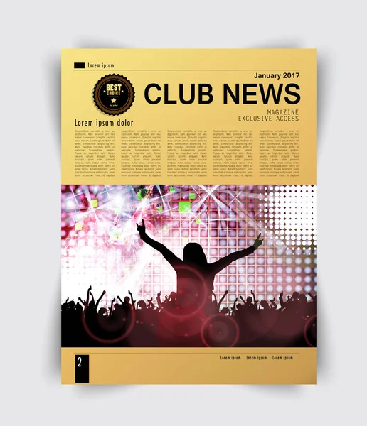 Layout-Seite, Musikmagazin — Stockvektor