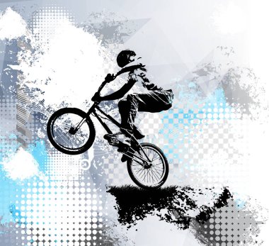 BMX binici illüstrasyon