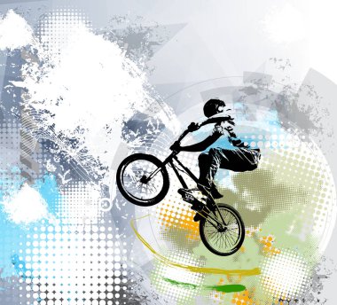 BMX binici illüstrasyon