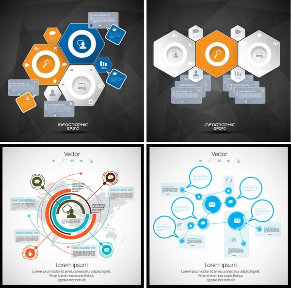 Infographics iş şablonları — Stok Vektör