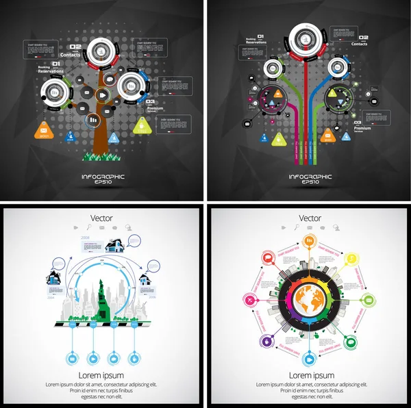 Infographics üzleti sablonok — Stock Vector