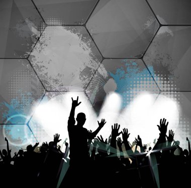 dans eden insanlar illüstrasyon