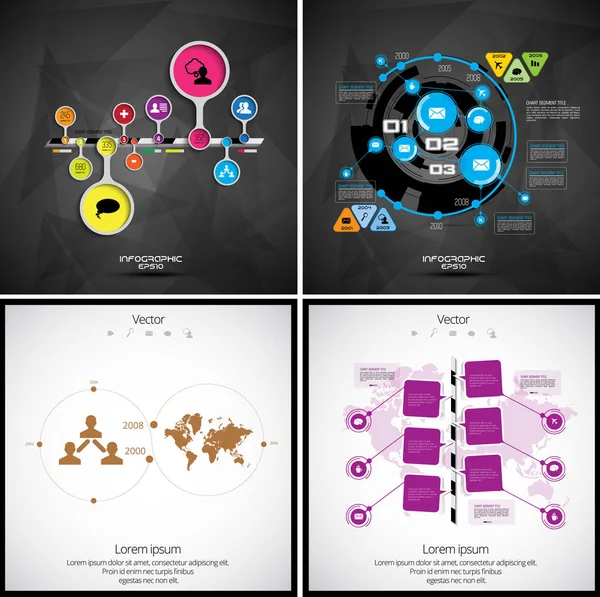 Infographics iş şablonları — Stok Vektör