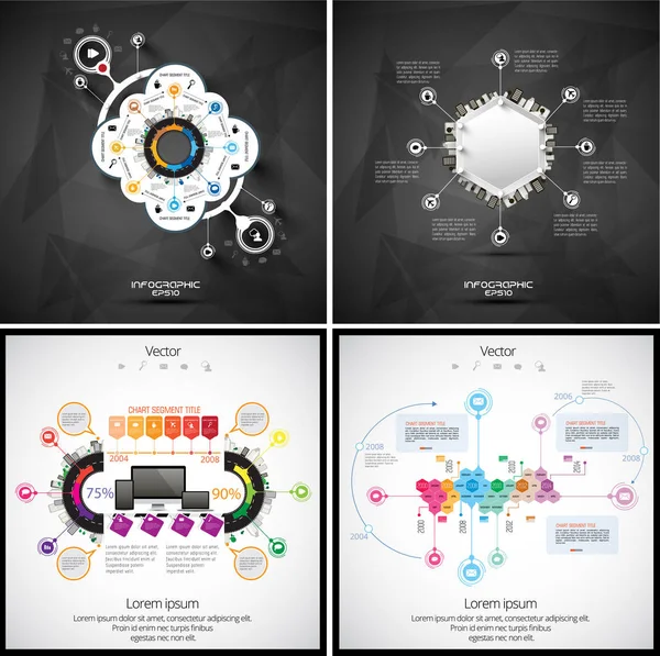 Infographics iş şablonları — Stok Vektör