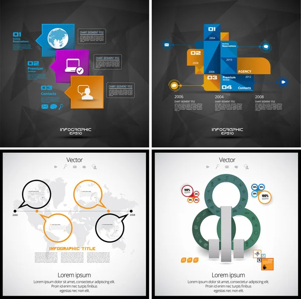 Infografías plantillas de negocio — Archivo Imágenes Vectoriales