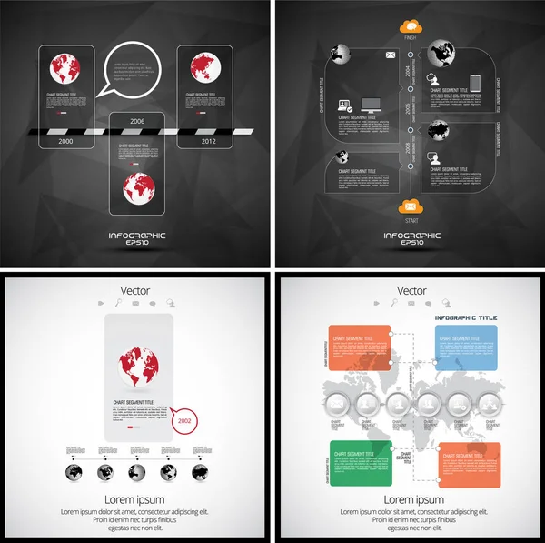 Infographics iş şablonları — Stok Vektör