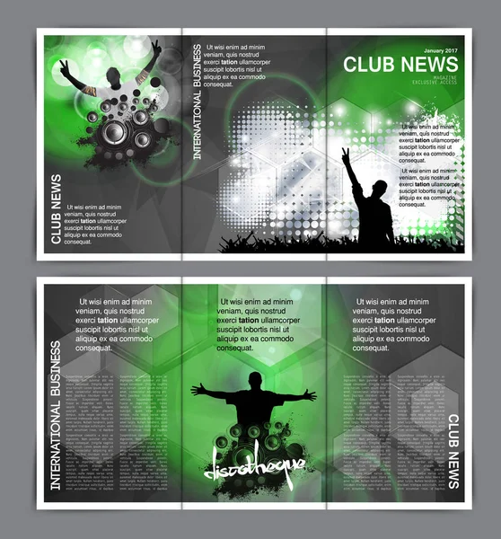 Disco party brochure lay-out — Stockvector